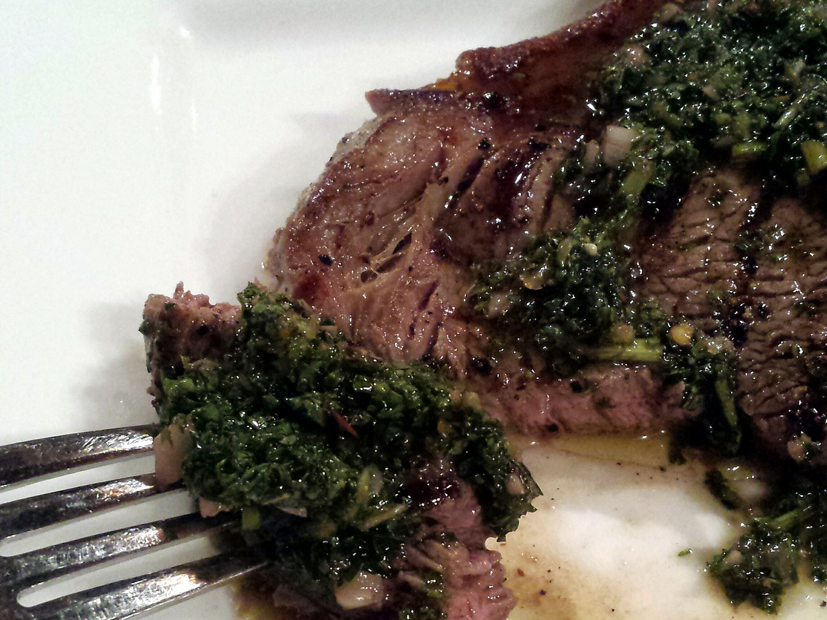 Steak with chimichurri, a gluten-free dish idea